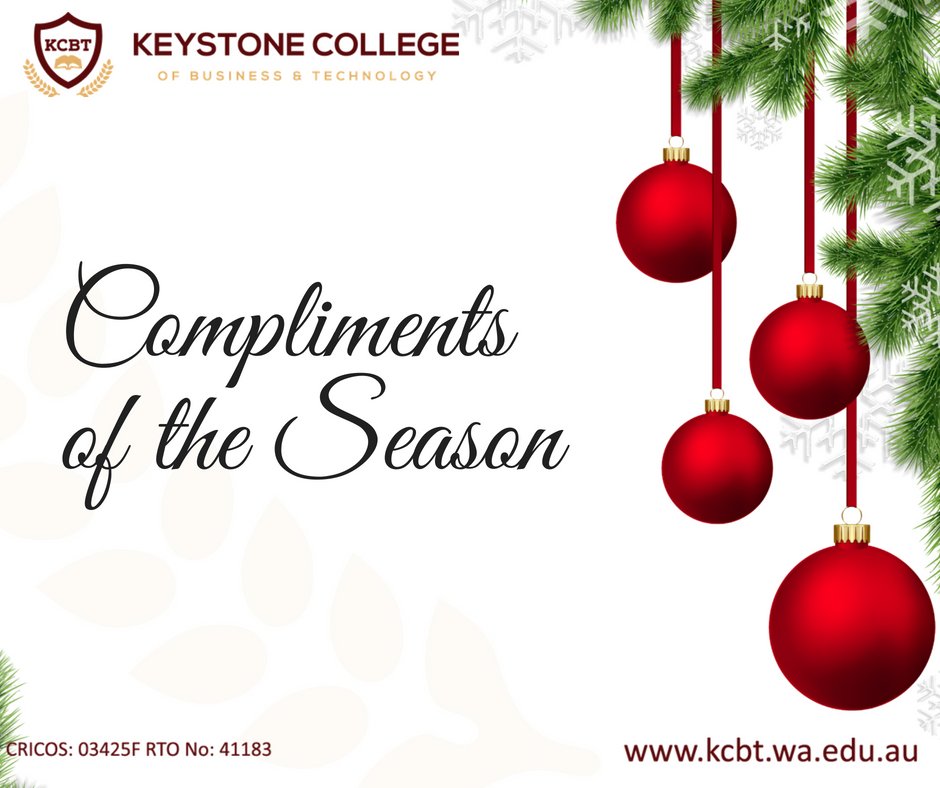 Yet another year has almost come to an end... Seasons greetings to one and all!
#kcbt #keystonecollegeperth #perthstudents #perthlife #christmas #seasonsgreetings