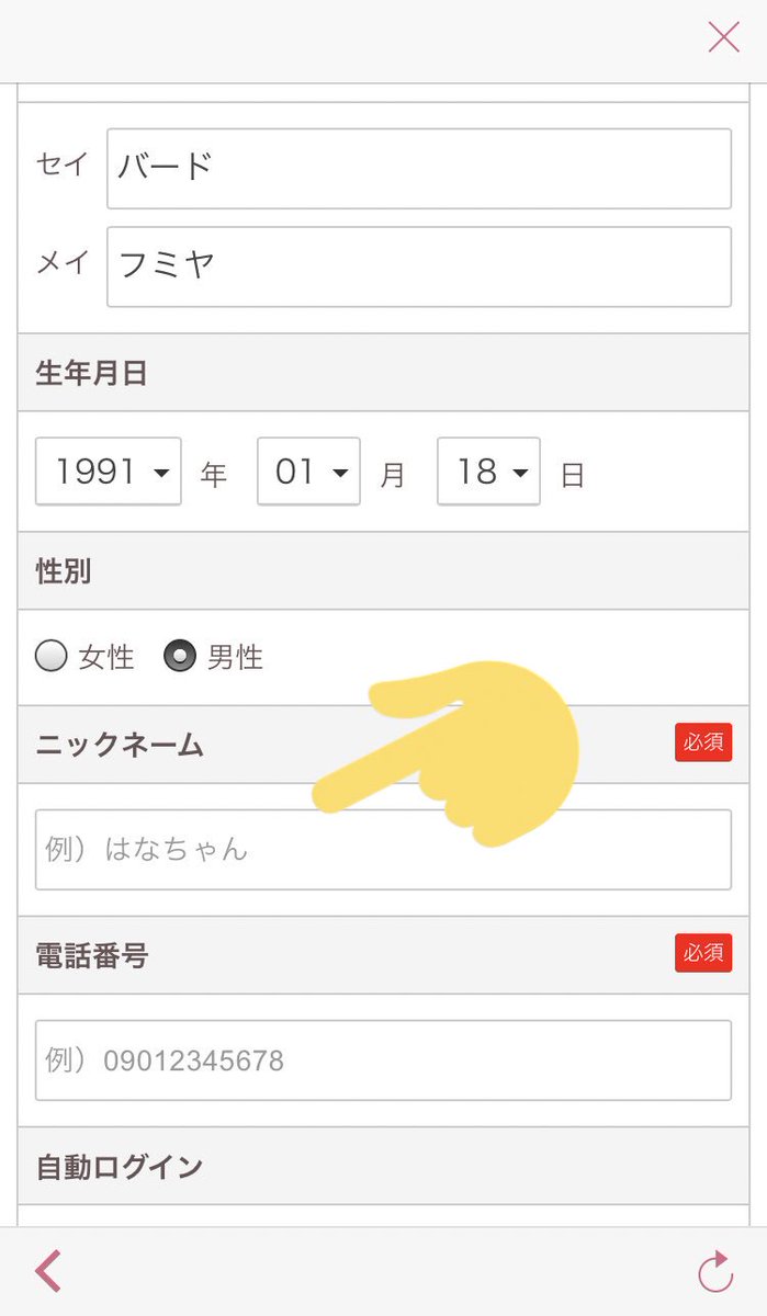 ট ইট র バードフミヤ A K A ヤムチャ ホットペッパービューティーのアプリに登録しようとしたら 謎にニックネームを求められて困った しかも必須だし