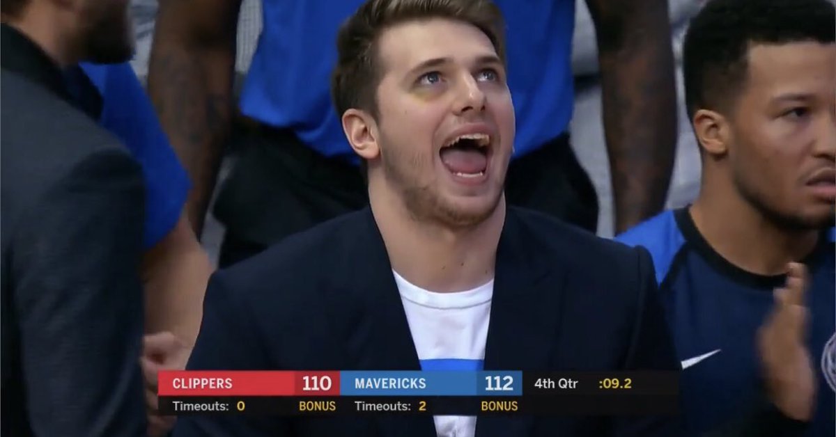 luka looks like he's drunk and someone just offered to buy him another shot
