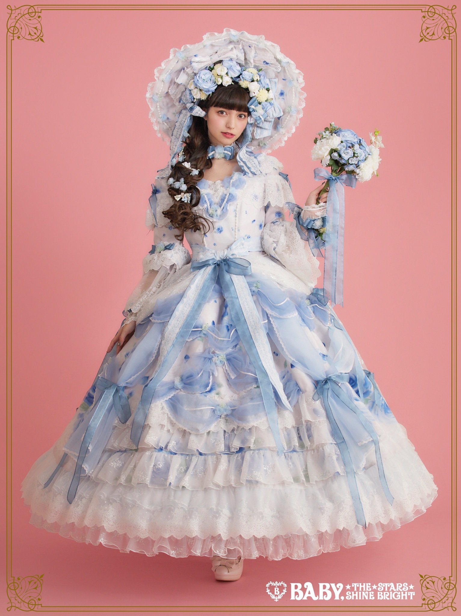 【演奏家＊ホステスさん必見】ミディドレス Baby Blue 送料負担 初音ミク Strawberry Dress×BABY, THE STARS SHINE BRIGHT