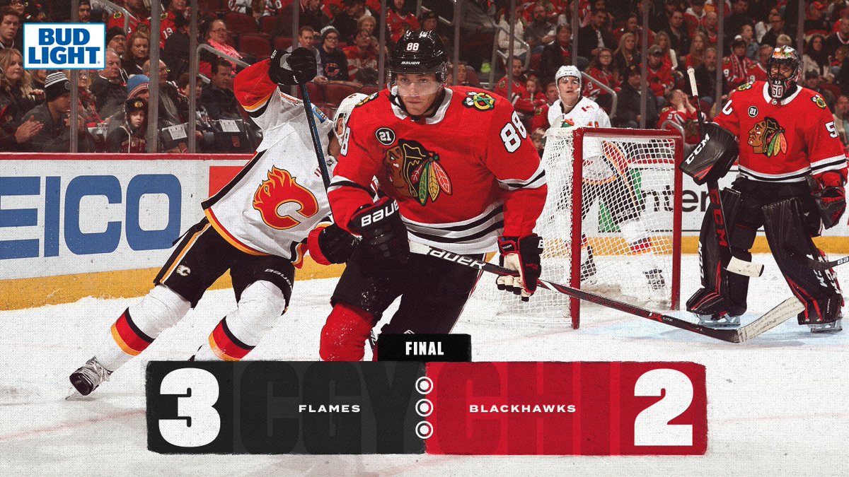 The #Blackhawks don't find the equalizer and fall 3-2 in Chicago.   #CHIvsCGY https://t.co/wzKqgYxi0i