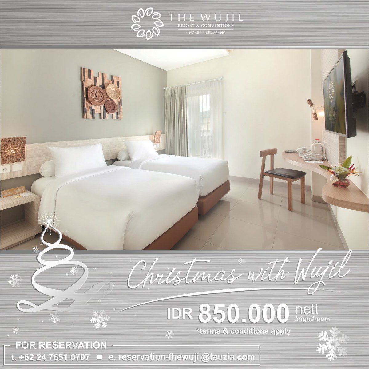 wujilsemarang's tweet photo. Hola Wujilers !

Christmas is just around the corner. Let the christmas begin.
A getaway with your family or loved ones at @the_wujil sounds like a plan !

Link at our bio: https://t.co/VbzTkt5pqx
For more information, contact 024 76510707 or whatsapp +6281 1276 0660 https://t.co/4Urdcg5GVL
