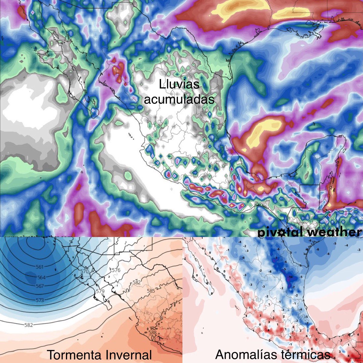 SkyAlertStorm's tweet photo. Pronóstico del 3 al 9 de diciembre:
•Frentes fríos afectando edos. del norte, centro, oriente y sureste.
•Lluvias en varios sectores del país, especialmente en noroeste, norte y sureste.
•Posible #TormentaInvernal entre jueves y viernes.

Detalles: https://t.co/xpHHqzhbOY https://t.co/UdBDrCYMPq