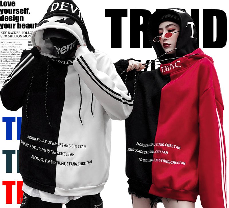 神威商店 カムイ商店 人気のバイカラー 半分ずつ色が違う パーカー入荷しました フードは2重で 間にはデビルの目が光ります T Co F8wqrwpkxr Html それから留め具などで構成されているシンプルミリタリージャケット T