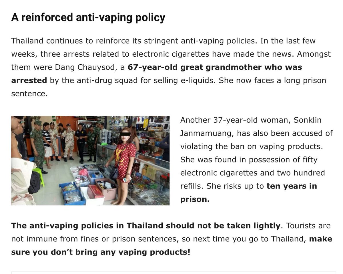 RezzaRayyan's tweet photo. Kepada #ekor yang akan ke bangkok bagi misi #TaklukRajamangala ...
Sila ambil perhatian bahawa vape dilarang sepenuhnya di Thailand yang akan membawa kepada denda atau penjara... 
#donenasihat https://t.co/nNWwydFk5t