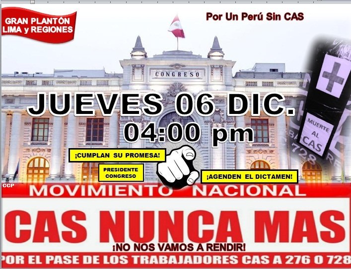 RamosJofred's tweet photo. Congresista Daniel Salaverry su palabra esta comprometida con los miles de trabajadores y sus familias ,no permita mas abusos y discriminacion ,agende los proyectos de ley para su debate en el pleno,nuestros hijos le agradecen,#CAS NUNCA MAS https://t.co/zveV9ZQ4zE