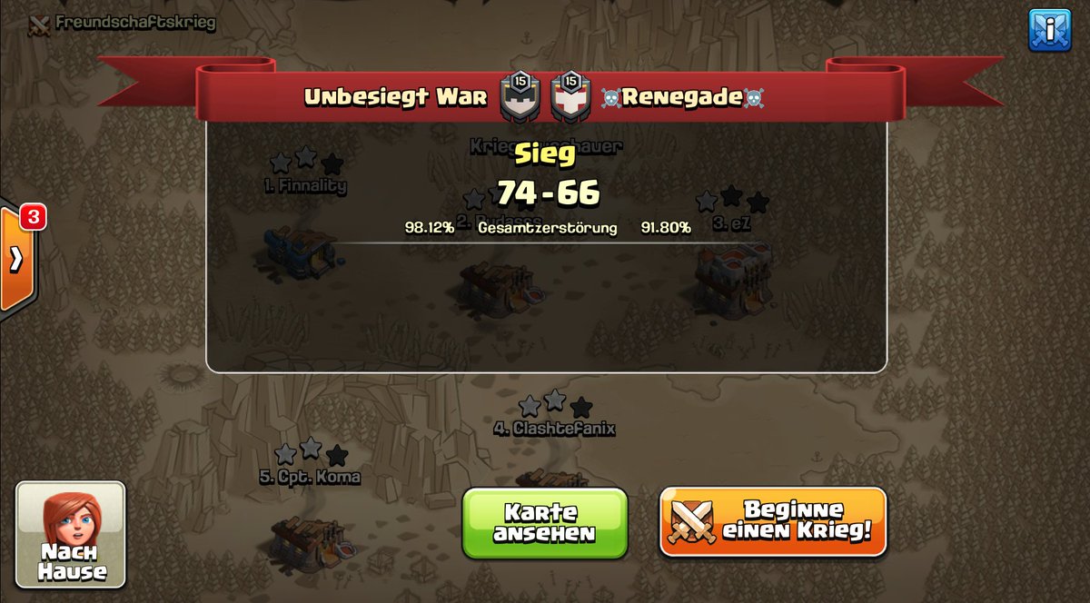 Mlcw BKL Week 3.
.Very sad...7 swagged attacks ...this would have been  a much closer war. GL for future Guys✌
