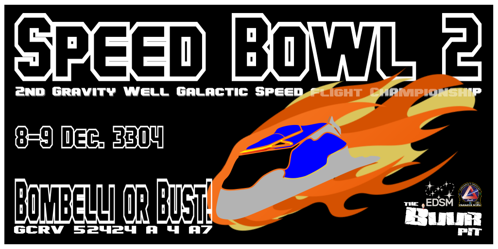 PrimetimeCasual's tweet photo. Five days to go!
Where will YOU be when we turn Bombelli Prospect into a giant hypersonic lawndart target?
#EliteDangerous #SpeedBowl2 #LudicrousSpeed #RightInTheConda #TerrainAlert #NotSureMyInsuranceCoversThis https://t.co/KtU63Y7HXa