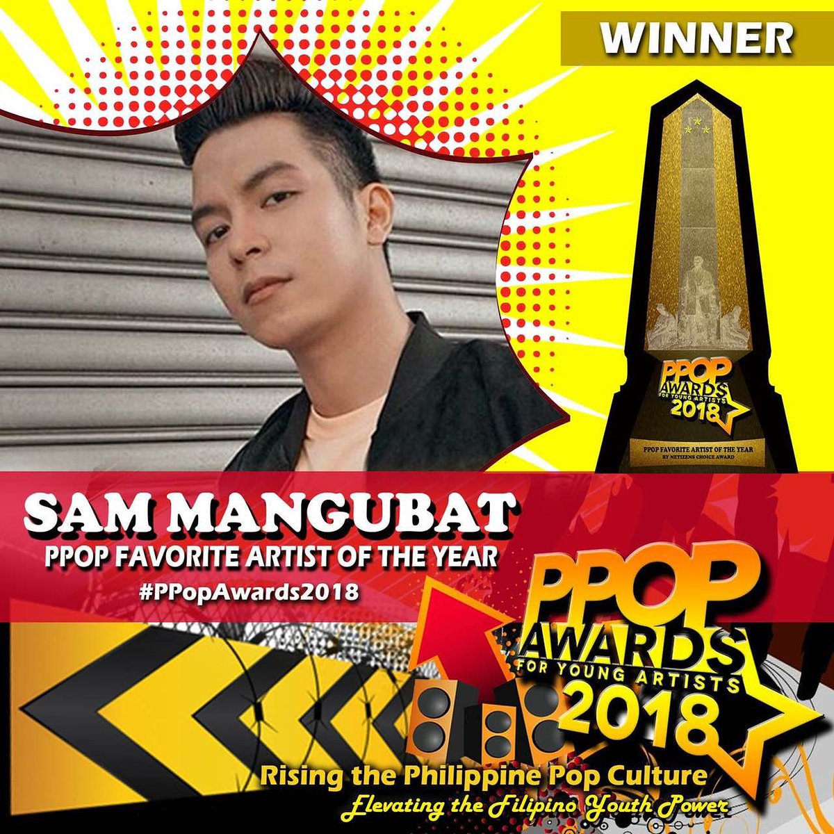 polarisabscbn's tweet photo. Congratulations @sammangubat for being the PPop Favorite Artist of the Year! We are proud of you! #PPopAwards2018 https://t.co/4ZDwLToP54