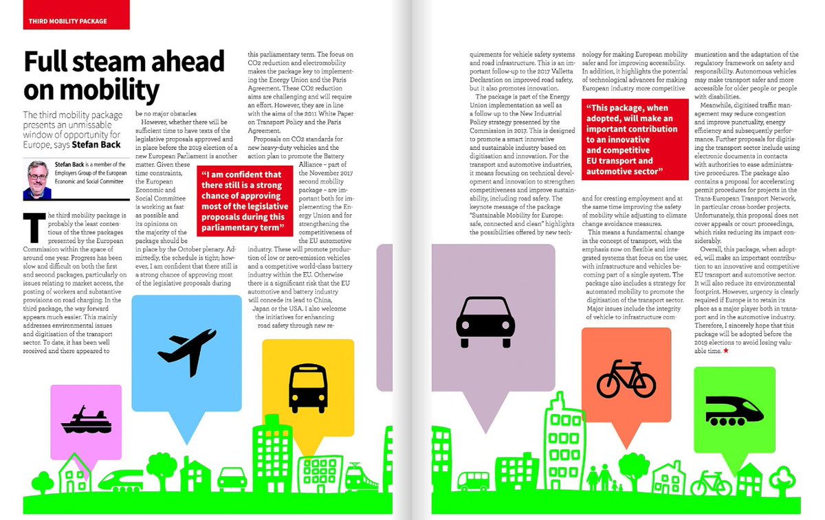 EESC_TEN's tweet photo. .@EESC_TEN's rapporteur @StefanBack2 has recently published @Parlimag on the #MobilityPackage #3, arguing how the proposals will lead to more competition and innovation in the #transport sector #TransportDialogue https://t.co/uPorD3nldY