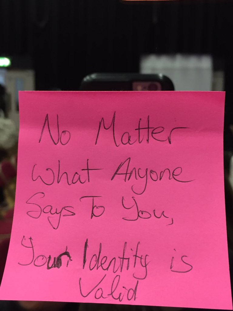 DubLesbianLine's tweet photo. At the end of the Lesbian Safe Space at Pink Training we asked everyone to write a positive message on a post it and hung them up for everyone to read. Our message this weekend was to encourage and empower each other.
#pinktraining18
#LGBT
#lesbian https://t.co/d5wnqeR9c8
