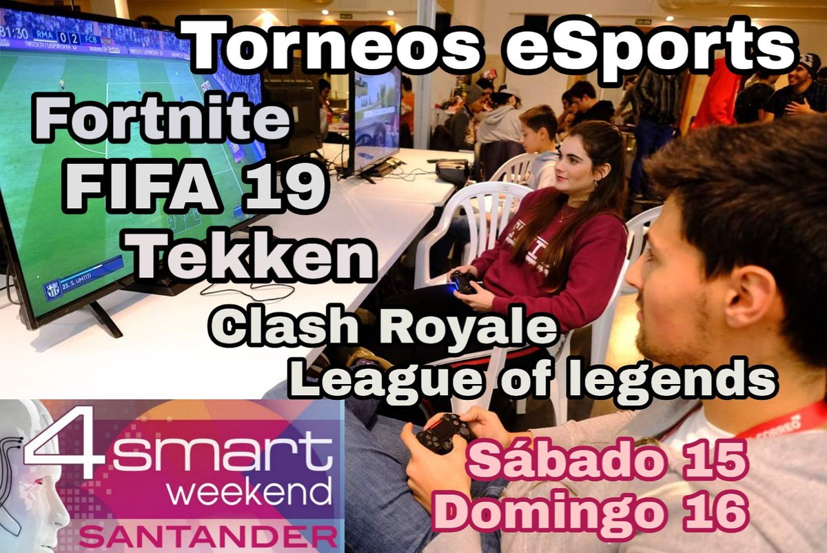 SmartW_SDR's tweet photo. Puedes inscribirte ya a los torneos de eSports del #SWSDR. Inscripción gratuita y premios para los 3 primeros de cada torneo. Envía un email con tus datos a ociojoven@santander.es (de 14 a 35 años) https://t.co/ezejNycZa1