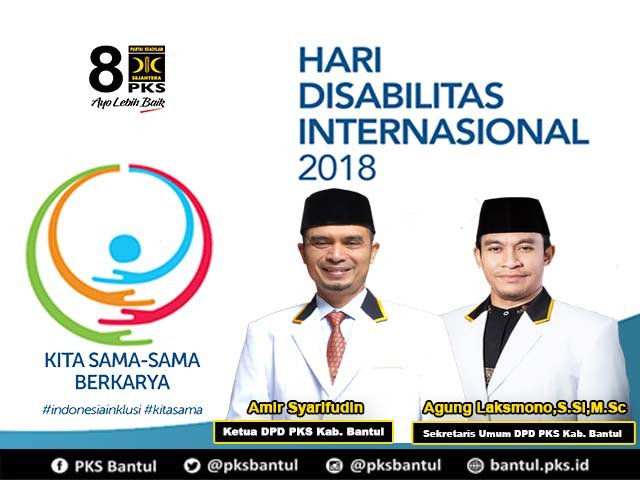 Hari ini, 3 Desember adalah hari Disabilitas internasional
Ini untuk mengingatkan kepada kita semua agar kita juga terbuka dan memberikan ruang yang optimal bagi para penyandang disabilitas.