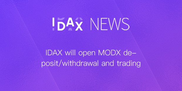 IDAXpro's tweet photo. 【IDAX News】IDAX will open MODX deposit/ withdrawl and trading. Link for more details.  #idax  #MODX #cryptocurrency  #BlockChain 
https://t.co/uZc7PDX2qb https://t.co/JCdQ7EOj7C