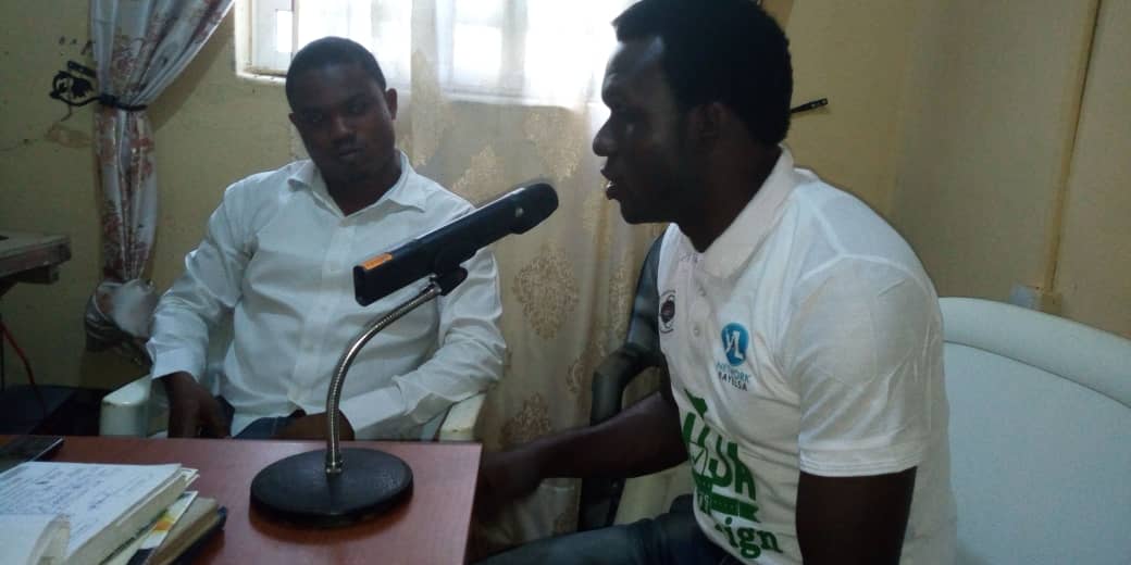 At the Naija Votes Campaign, <a href="/WashFellowship/">MandelaWshFellowship</a> Fellow, Sylvester Sede on air at the local radio station.