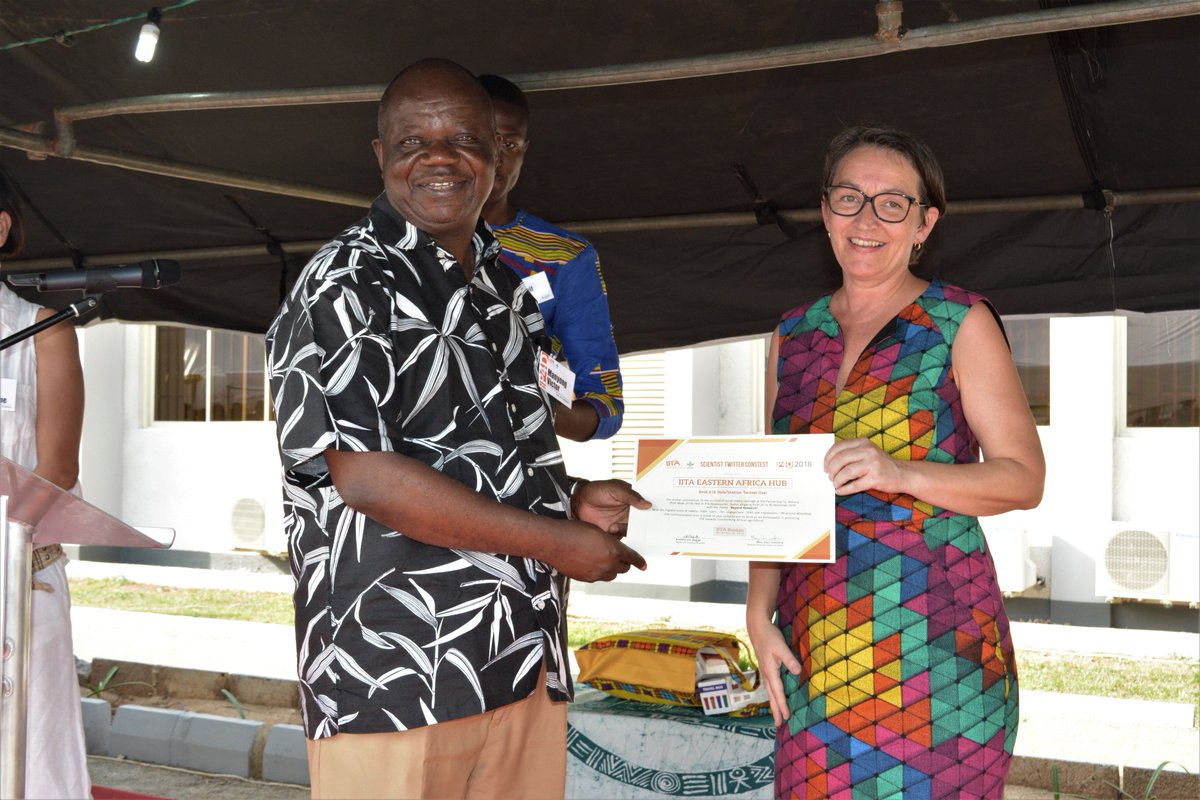 IITA_CGIAR's tweet photo. Congratulations to #TwitterContest #P4DWeek winners to serve as Ambassadors in promoting IITA towards transforming African #agriculture.
🥇Best Scientist Twitter User @jamesplegg
🥈Best Hub Twitter User #iitaEastAfrica
🥉Promising Scientist Twitter User @pat_foodsci #SocialMedia https://t.co/gm3HLRLjb2
