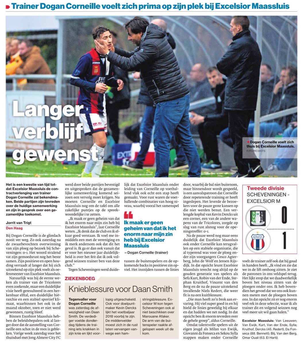Trainer <a href="/DoganCorneille/">Dogan Corneille</a> voelt zich thuis bij winnend <a href="/excelsiorm/">Excelsior Maassluis</a> 🔴⚪️🔵

(AD 03-12-18)