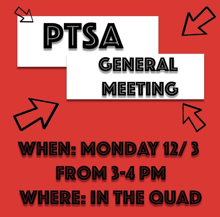 Hey Aztecs! We have a general meeting tomorrow‼️Make sure to come out to the quad tomorrow at 3‼️ Come play games and get some service hours😉