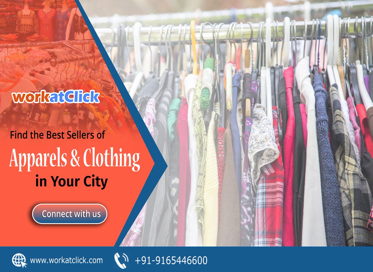 workatclick's tweet photo. #workatclick #services #business #marketing #businessdirectory
The best outlets and businesses that deal in selling and manufacturing Apparels and Clothing are listed with Work at Click. https://t.co/m3TnRmNr75 https://t.co/pWyQT9WViI