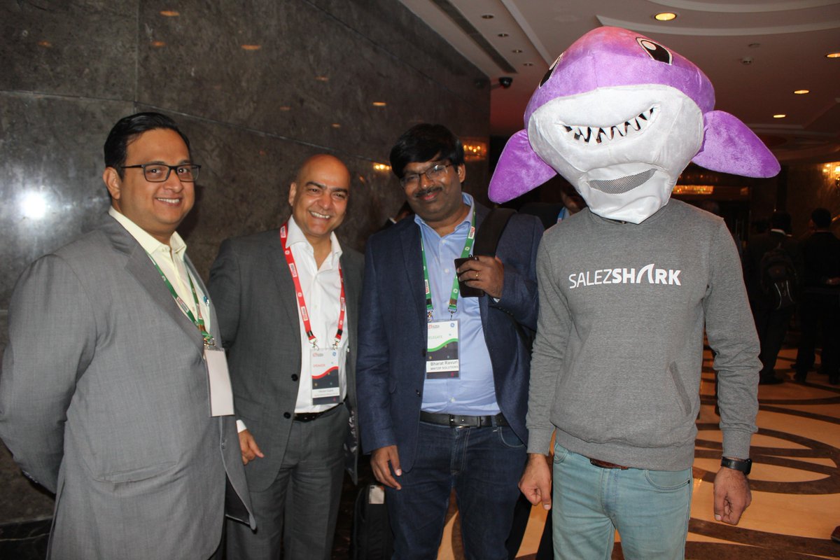 SalezShark's tweet photo. Life is better when you are smiling :) Sharky is glad to meet @vikramgupta70 @BharatRavuri at #TiEGlobalSummit2018 #TGS3 #MondayMotivation https://t.co/LSKGu5seRf