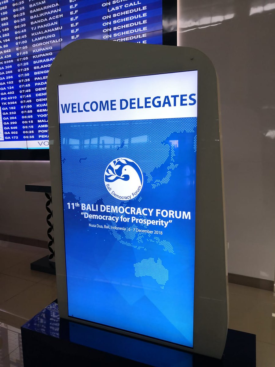 diplik_kemlu's tweet photo. Welcome Delegates to the 11th Bali Democracy Forum, at Nusa Dua - Bali , Indonesia 6-7 December 2018.
#BDFXI #BDF11 #BDF2018 https://t.co/c4bSjJ55tX