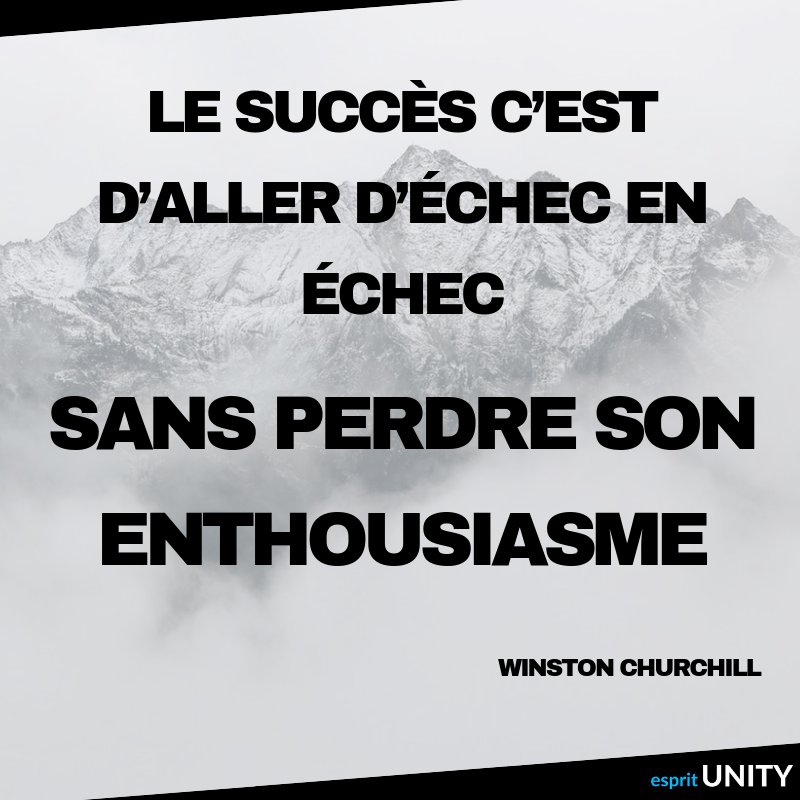 EspritUnity's tweet photo. "Le succès c’est d’aller d’échec en échec sans perdre son enthousiasme."

L'overnight success n'existe pas. Les gens qui ont du succès se sont pris des pelles, ont échoué encore et encore. Mais ils se sont relevés et ont continué de travailler pour y arriver. https://t.co/18ThptyhAm