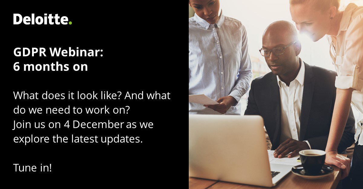DeloitteIndia's tweet image. GDPR was implemented 6 months ago. Has GDPR impacted your current business? Join this webinar by Deloitte NWE on "GDPR 6 months on – consumer attitudes and business impacts” tomorrow at 3:30 pm to know more:  bit.ly/2RuZYzP #SecurityDoneRight