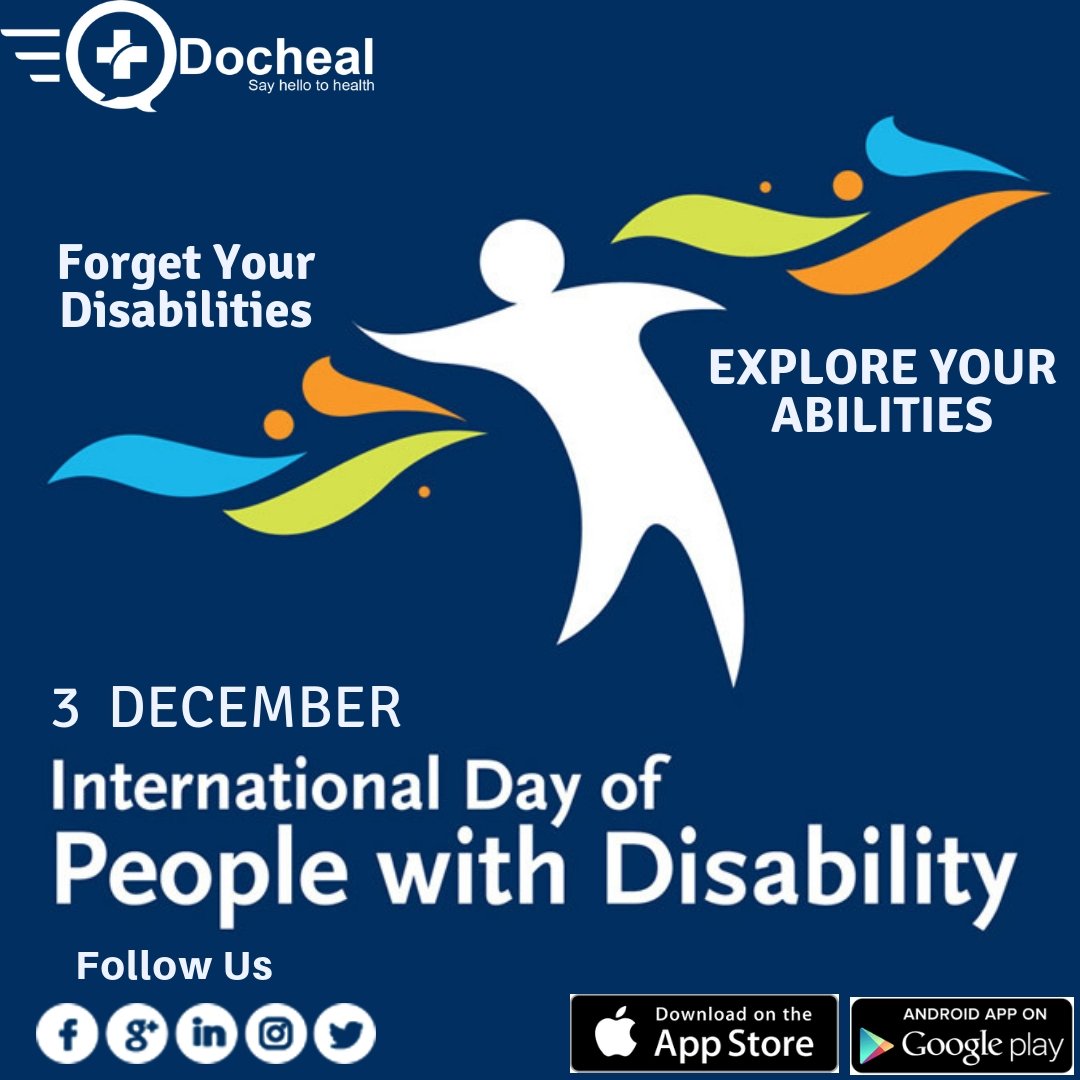 dochealhealth's tweet photo. Forget Your Disabilities &
Explore Your Abilities !!
https://t.co/LoAWYaS8Rg
#Docheal #Dochealapp #healthcare #healthcaretip ##healthy #healthylifestyle #healthbenifits #disability #ability #3rddecember #internationaldisabilityday #disabilityday #india #national #international https://t.co/mVAhOauGMu