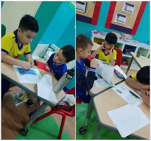 StockBridgeIntl's tweet photo. The Grade 3 students work in groups to read the story of the week. The class discusses literary elements such as character, setting, and plot.
#stockbridgeway #learnandplay #englishlanguagearts #k12programs

https://t.co/1TEJJRTaTn https://t.co/yU3bdtHGrR