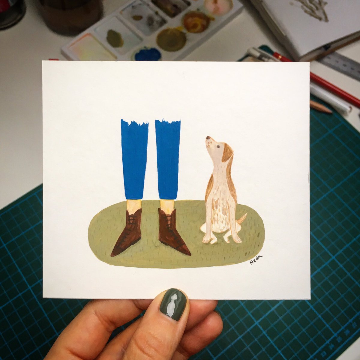 nedahajmomeni's tweet photo. I love you woof woof πΆ want to buy the original? Pm me βΊοΈ#mananddog #doglove #humananddog #art #illustration #illustrator #iloveyou #iadmireyou #nedasshop #freelancelife #gouache #tinyillustrations https://t.co/DltyQsmOxy