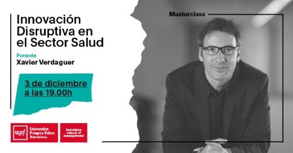 josep_vilaseca's tweet photo. LAST CALL! Aforo limitado! Reserva tu plaza: https://t.co/emgV2TtS1y 3 de diciembre, a las 19h, en la @BSMUPF masterclass de @xavierverdaguer sobre INNOVACIÓN DISRUPTIVA EN EL SECTOR SALUD. Te la perderàs? También en streaming!
#BioBiz #Entrepreneurship #Innovation #Health https://t.co/agu8EzsBIy