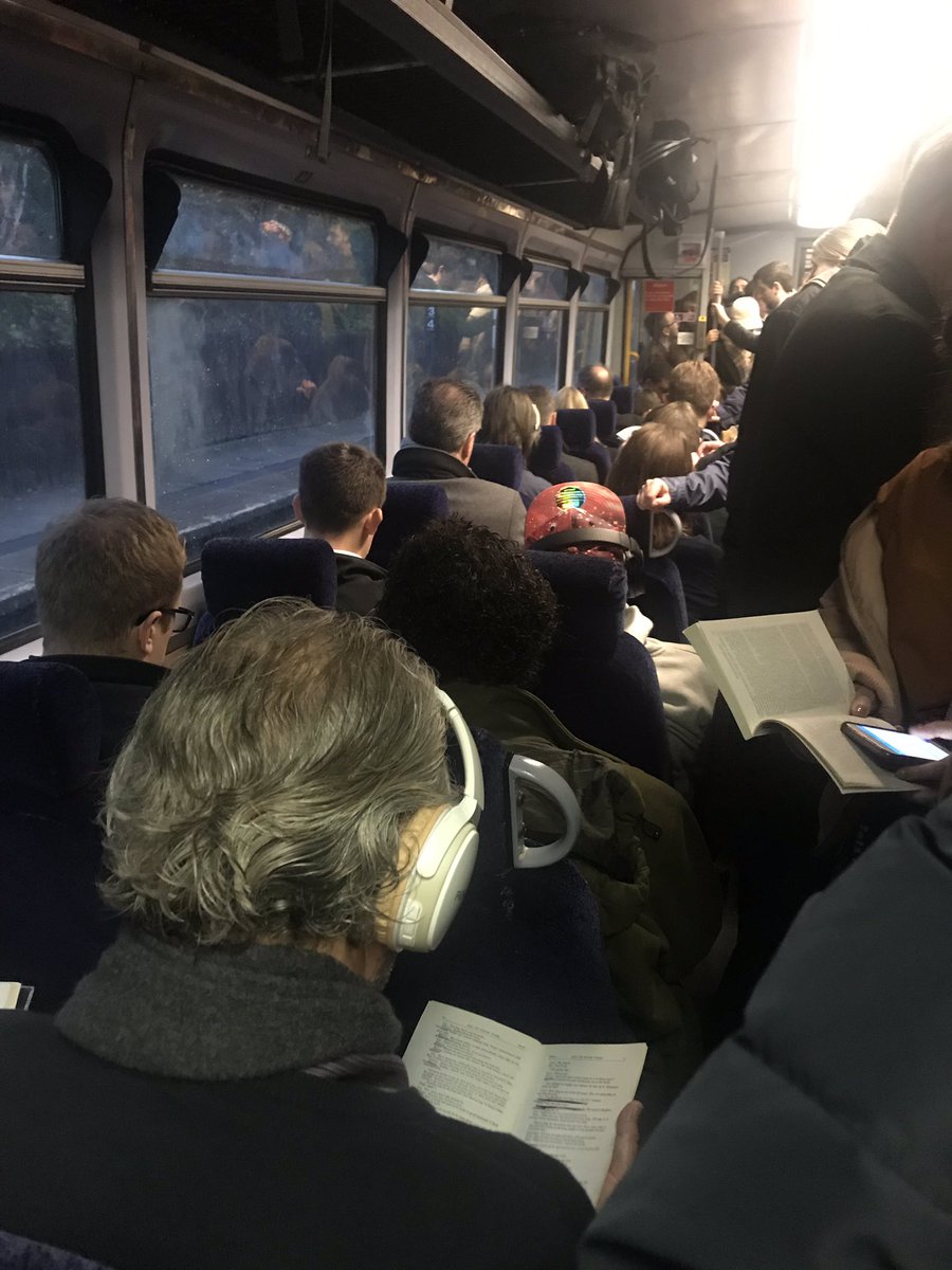 Two carriages is better than none I suppose! So packed it’s like riding the tube. We’re not lucky enough to have trains on a weekend though so we should be grateful. And they’re increasing train fares. Lol. #NorthernRail #tfgm #trains