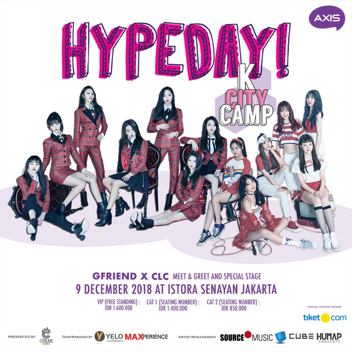concertholic's tweet photo. Just a few more days! "HYPEDAY! K CITY CAMP 2018 - GFriend x CLC Meet & Greet and Special Stage"
Promoted by @citiliveevent
β
#citiliveevent #korea #music #live #concert #entertainment #instamusic #musik #clc #girlfriend #kpop #jakarta #event #concert #show #concertholic https://t.co/rtbynL52lp