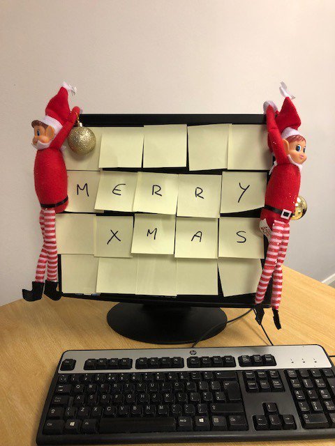 It seems these pesky #Elves have invaded Birtley HQ over the weekend and made themselves at home in the MD's office. Graeme Miller has been with Birtley since 1989 and has never witnessed such cheeky behaviour in the workplace!
 #ElvesBehavinBadly #CountdowntoChristmas #Whosnext