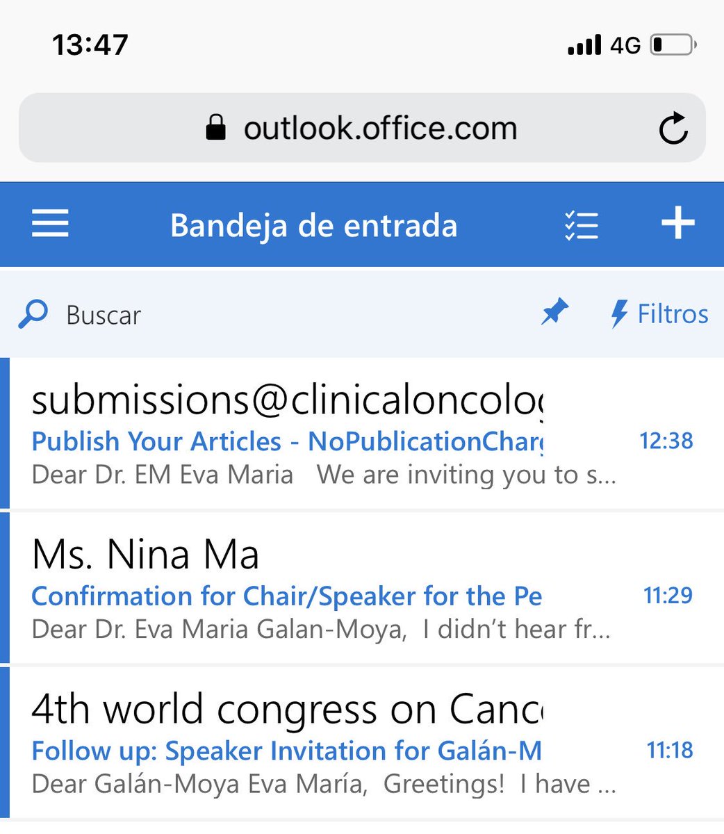 EvaGalanMoya's tweet image. Mínimo 3-4 emails al día...de verdad, qué desesperación...¿algún truco para evitar correos de revistas “predadoras” y/o falsos congresos? #predatoryjournals #notscience 👩🏽‍💻