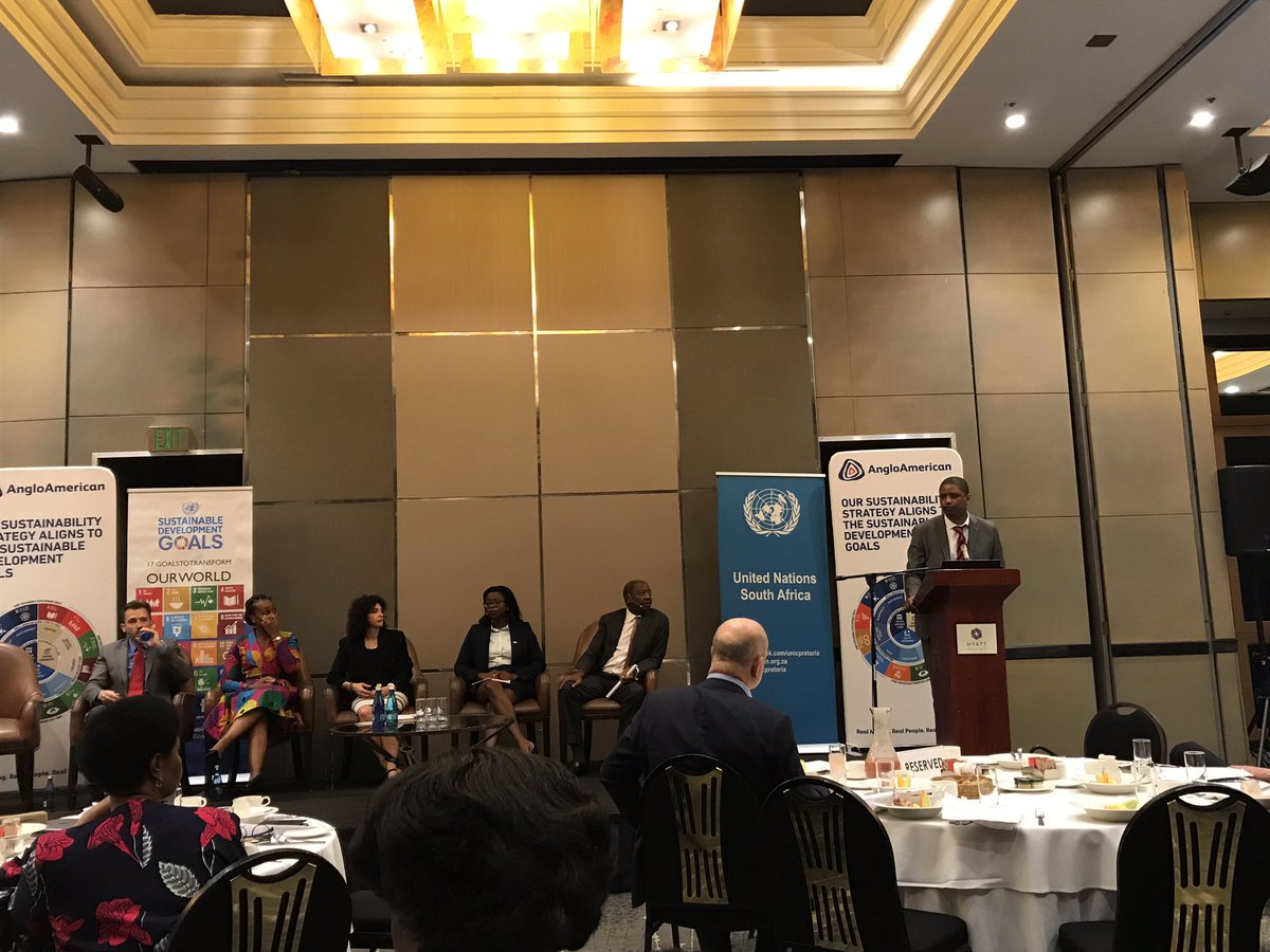 <a href="/UNSouthAfrica/">We have moved to @UNinSouthAfrica</a> #SDG Adviser acknowledges the presence of business organizations in the room <a href="/BusinessUnitySA/">BusinessUnitySA</a> <a href="/NBISA/">NBI</a> <a href="/GlobalcompactSA/">UN Global Compact Network South Africa</a> so how do we create a “platform of platforms” given competing interests and demands on these various formations? Shared values should be the basis.