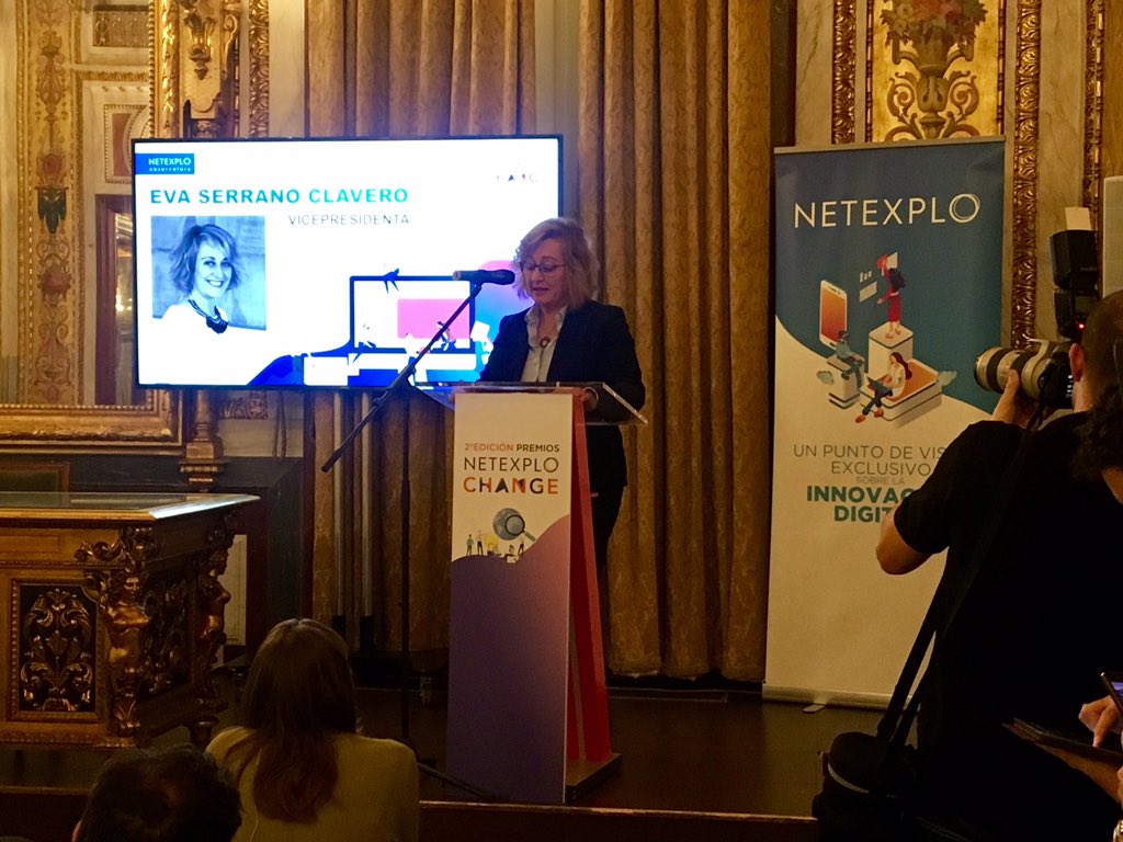 NetexploSpain's tweet photo. Damos comienzo a #NetexploSpain2018 de la mano de la vicepresidenta de la Cámara de Comercio @EVASERRANOCLAVE https://t.co/CAOTjZEoYb