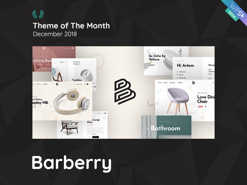 WPSelected's tweet image. Barberry wins the "Theme of The Month" title in December 2018. Congrats @temash ! See it in the Hall of Fame: wpselected.com/hall-of-fame/
#WordPress #WordPressThemes #themes #Webdesign #templates