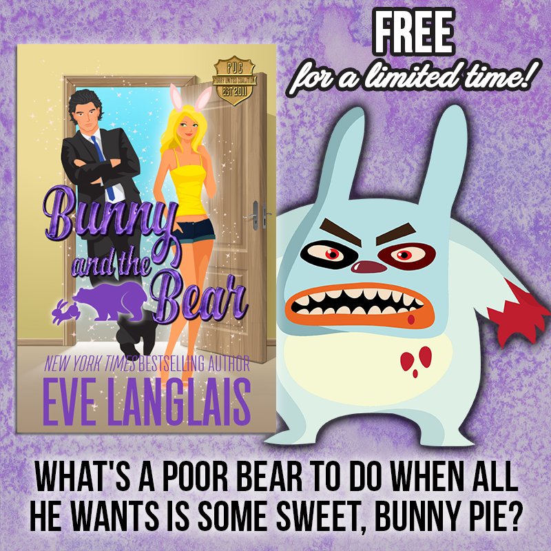 EveLanglais's tweet image. Free this month: Bunny &amp;amp; the Bear! When an evil force abducts Chase, Miranda unleashes her bunny to save him, but the revelation of her shifter side puts her in danger. Is one ornery bear enough to save her from a mad scientist? evelanglais.com/wordpress/book… #freebook #freebookalert