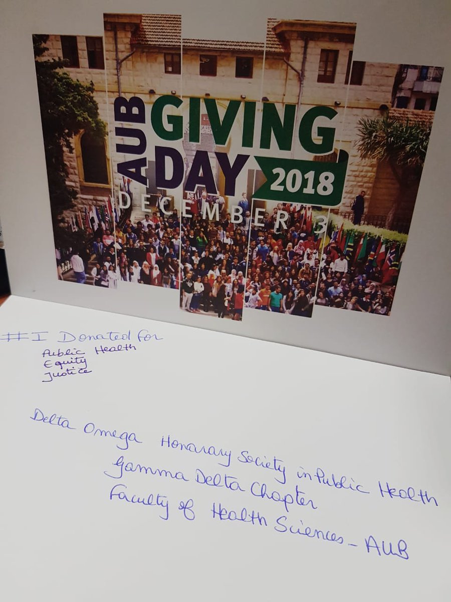 AUBDeltaOmega's tweet photo. The AUB Delta Omega Chapter is proud of its 28 members who just supported @FHS_AUB in the #AUBGivingDay #IDonatedFor FHS! We encourage everyone to do the same! Let's keep up the great spirit! #FHSALUMNI #Gammadeltachapter https://t.co/Xh7hBQ53Eo