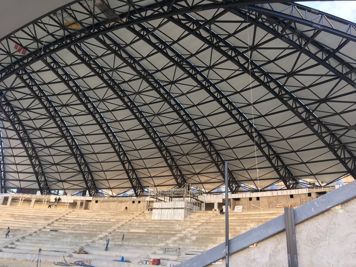 Just finished the top cover installation.. #MondayMotivation #gaziantep #hku #Turkey #tensile #architecture #tensinet #tensilefabric #bau2019