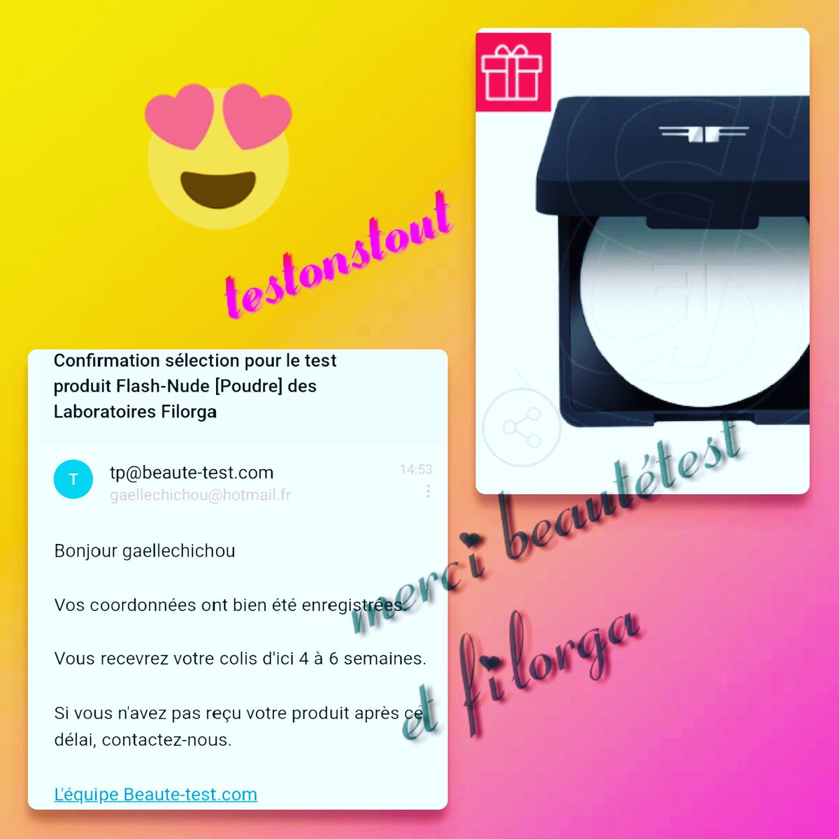 licornechichou's tweet photo. Bonne suprise aujourd'hui sélectionné pour tester flash nude poudre @Filorga_France par @beaute_test
#filorga #flashnude #beautetest #poudre #makeup https://t.co/MNlVd9WFM4