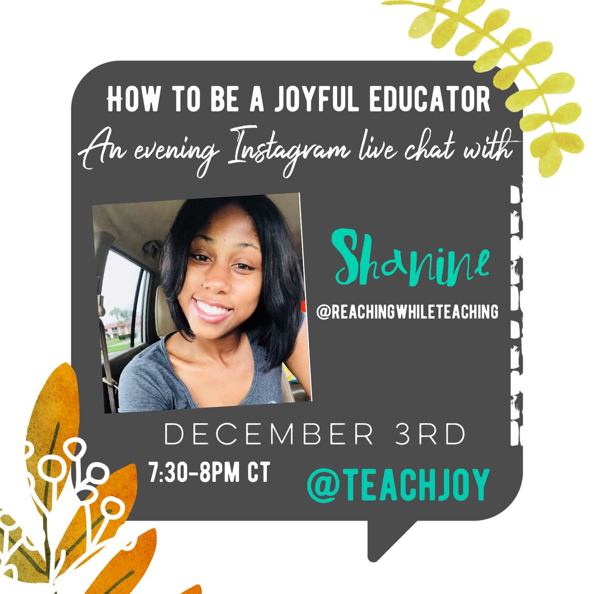 weteachjoy's tweet photo. Tonight’s the night!! Be sure to set an alarm to join us at 7:30 central w/@reachingwhileteaching #weteachjoy #EmpoweredToConnect https://t.co/QRuapvTonw