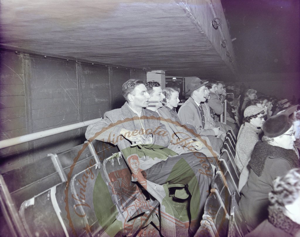 VintageMNHockey's tweet image. 94 days with 100 photo memories to State Boys Hockey Tourney - (sign of the times Tourney fans with many smoking in St. Paul Auditorium, and rink-side chicken wire fencing)