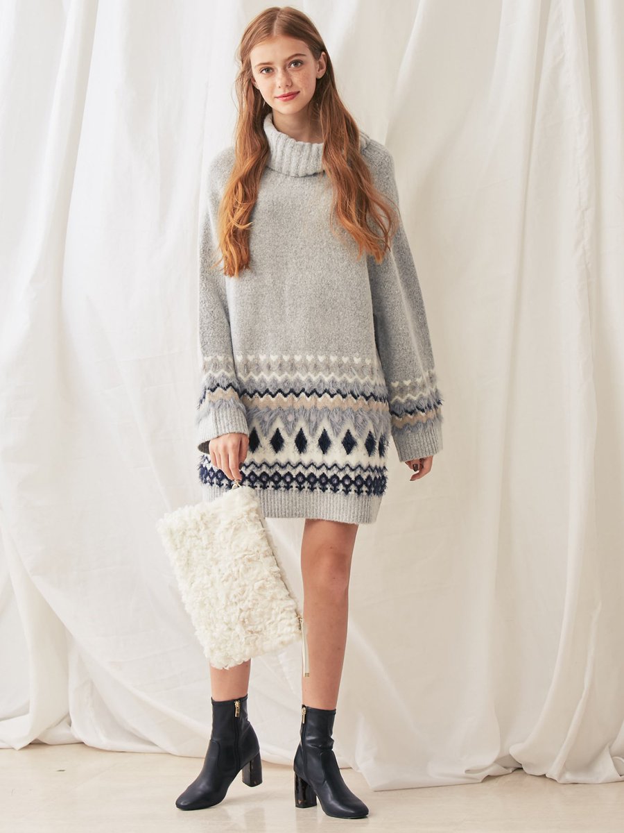 Mercuryduo Zozotown ワンピースランキング1位 オフショルにもなるノルディックワンピはこの冬のマストアイテム ノルディックオフショルニットワンピース Check T Co Dr9tmxjmt4 Mercuryduo マーキュリーデュオ T Co