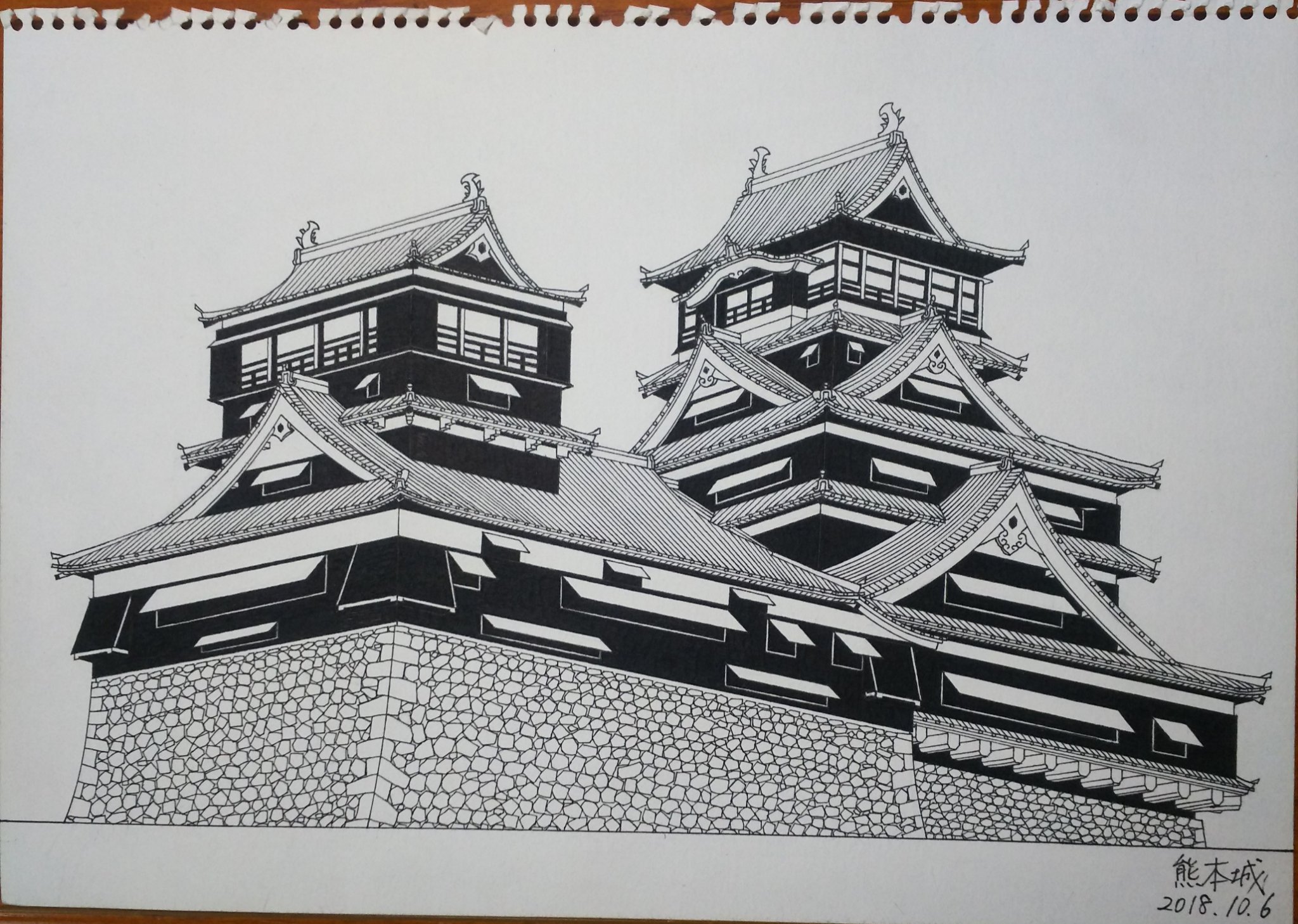 Rokudanda 以前描いた熊本城のイラストをトートバッグにプリントしてみました 熊本城 Rokudanda 以前描いた熊本城のイラストをトートバッグにプリントしてみました 熊本城