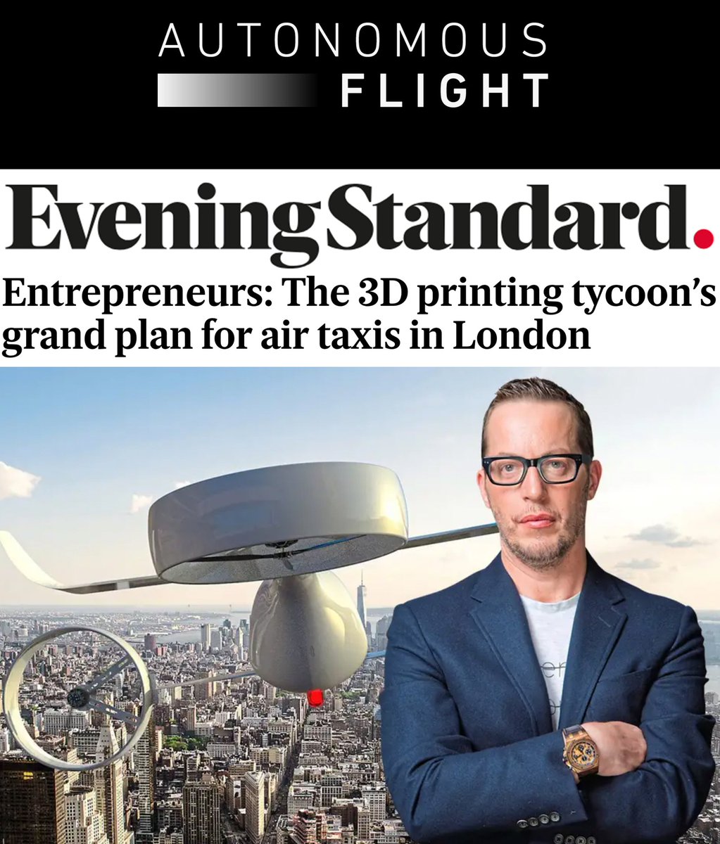 AutonomousFlt's tweet image. Throwback to the @EveningStandard talking about #autonomousflight! 

Read the article: standard.co.uk/business/entre…