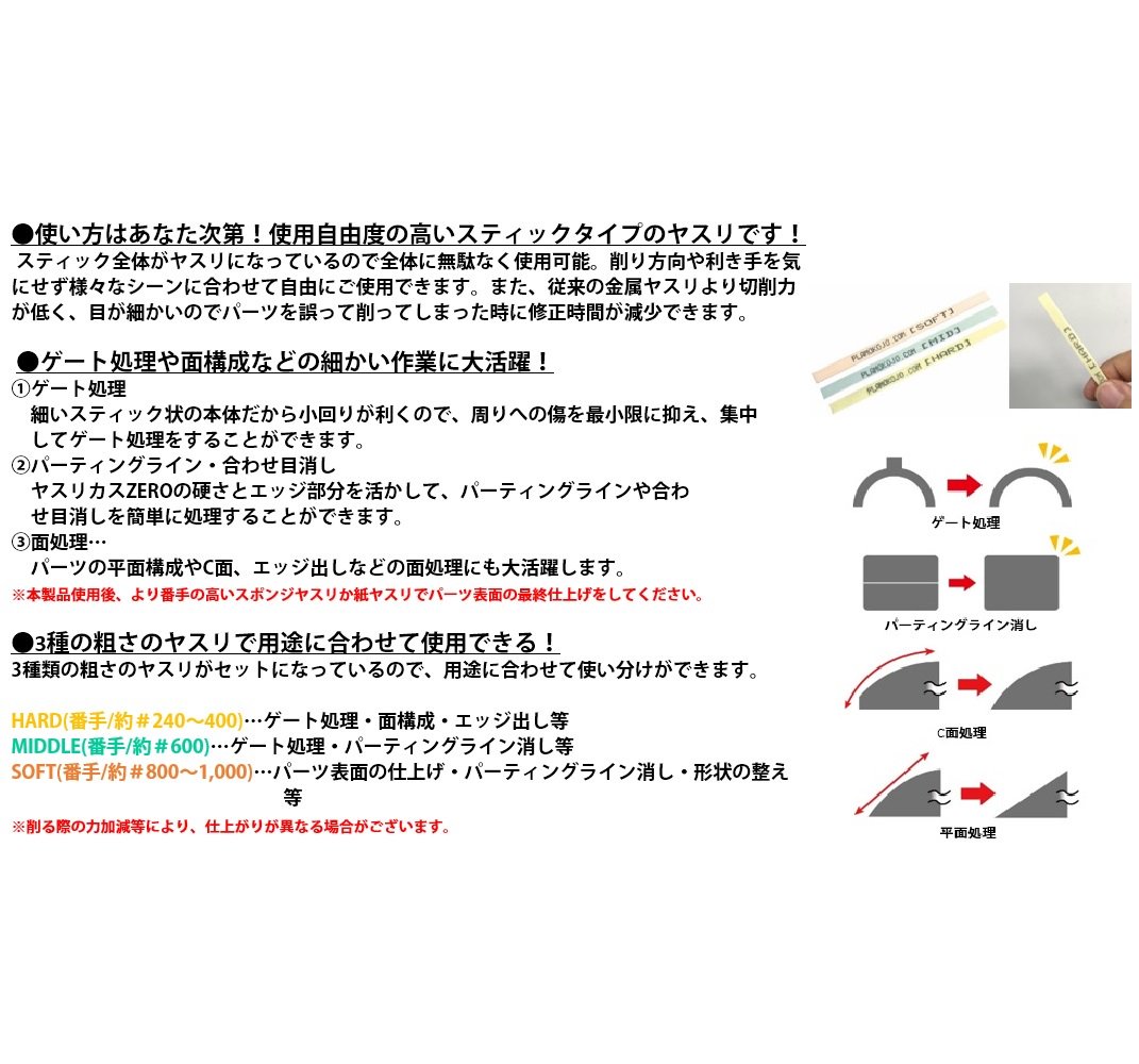 Hobby Shop でじたみん 新感覚 棒ヤスリの形状と硬さ と 紙ヤスリ のような仕上がり を併せ持つ 石タイプの研磨用スティックヤスリ 削りカスが出にくくお手入れも楽々 プラモ向上委員会 Pmkj007 模型用ヤスリ ヤスリカスzero 1月予約