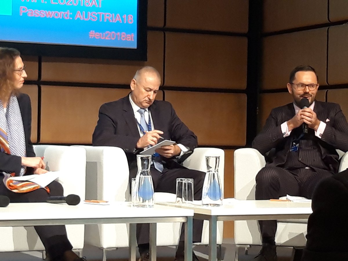 TKajzer's tweet photo. Cyber Security Ecosystem in #EU is advancing and must progress. Cyber Security Conference Great work #eu2018at @EU2018AT @SigridBerka @Ansip_EU reminded us that we need to concentrate on the security of the supply chain via the #EUDSM #Digitalmarket @SloIGF https://t.co/CETuzLV8CS