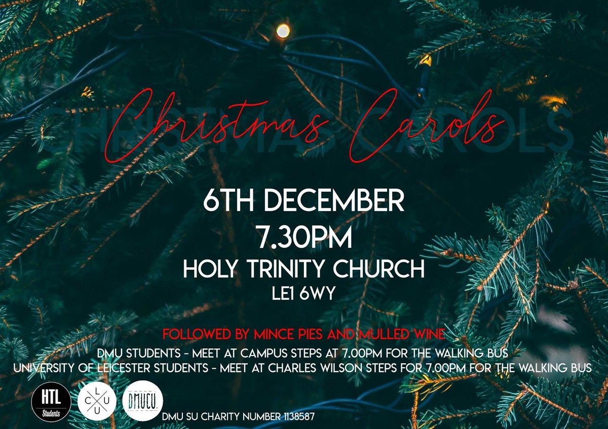 holytstudents's tweet photo. STUDENT CAROL SERVICE 

A night of singing carols, eating mince pies, hearing about the Christmas story and getting festive!!

This is a joint event with both CUs but hosted by HTL🎄🎄🎄
Bring your housemates, course mates and friends! It’s going to be a great night! https://t.co/bqgMNLelYO